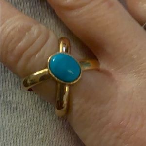 Italian Bronze and genuine turquoise ring